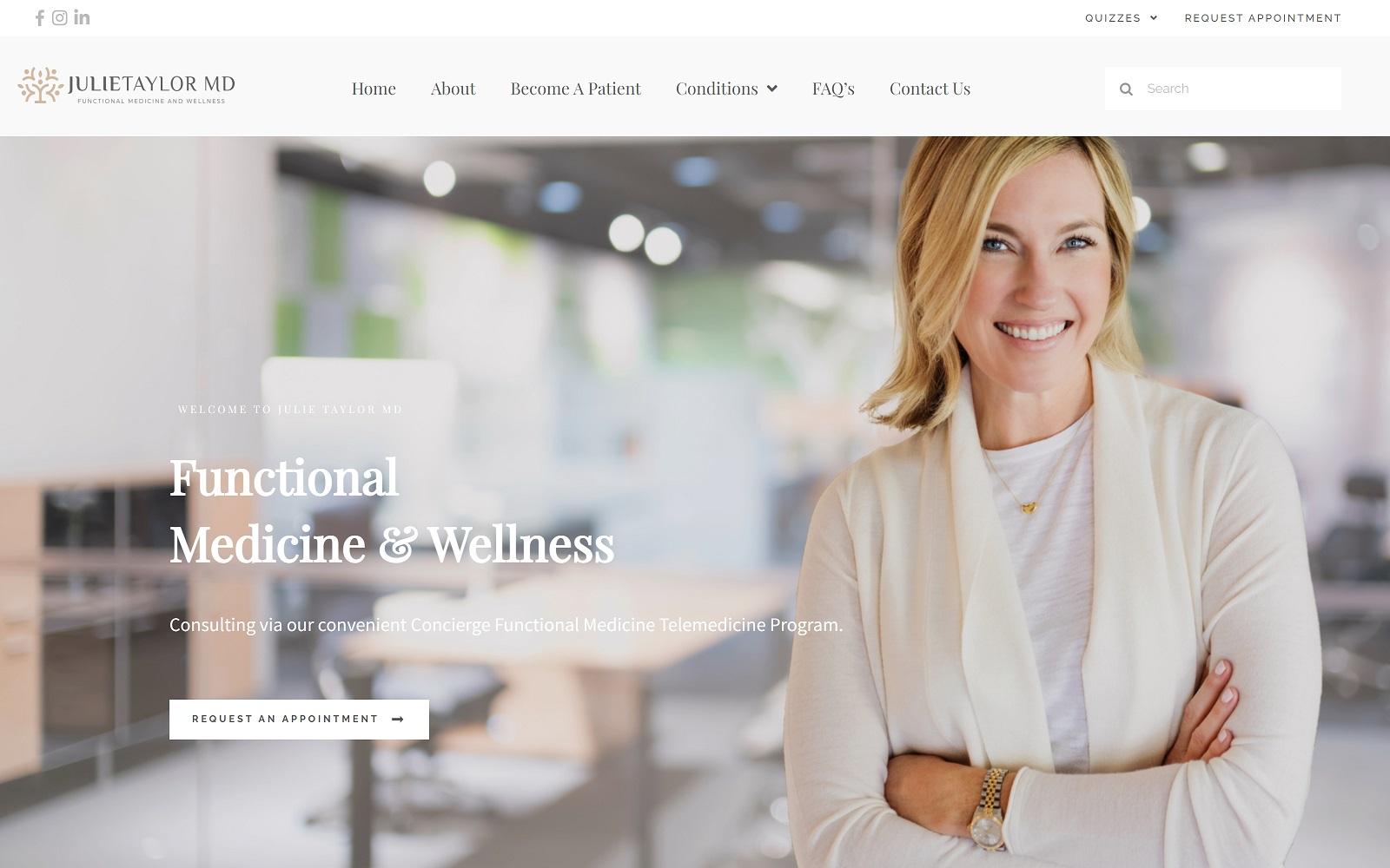 Julie Taylor MD Center for Functional Medicine screenshot