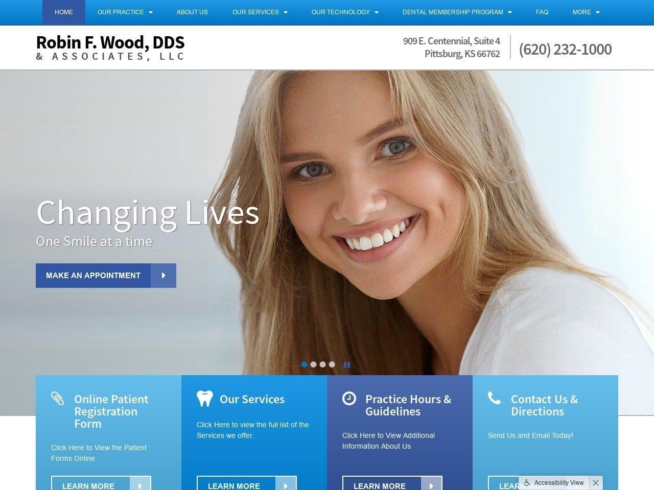 Robin F Wood Dentist screenshot