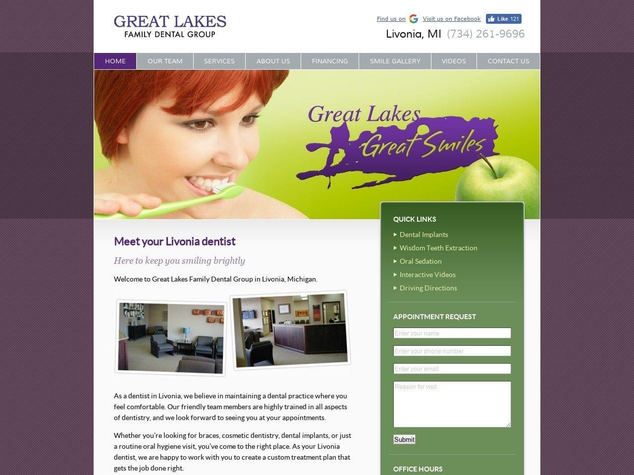 Great Lakes Family Dental Group screenshot