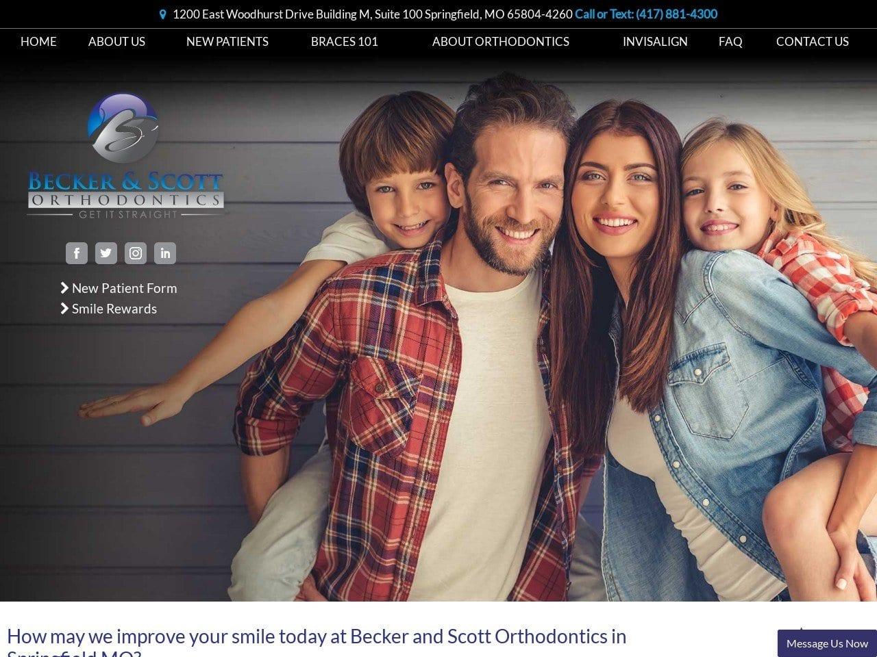 Becker & Scott Orthodontics Becker Robert F DDS screenshot