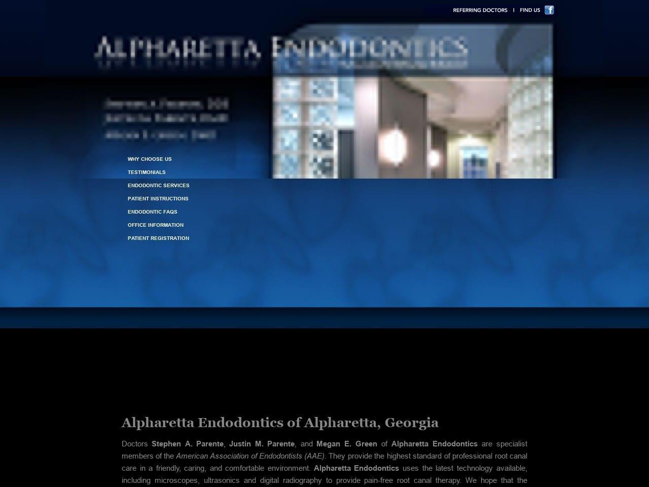 Alpharetta Endodontics P.C. Dr. Stephen Parente screenshot
