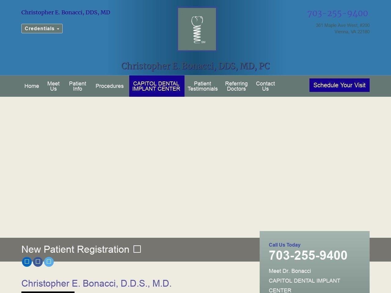 Christopher E. Bonacci DDS MD PC screenshot