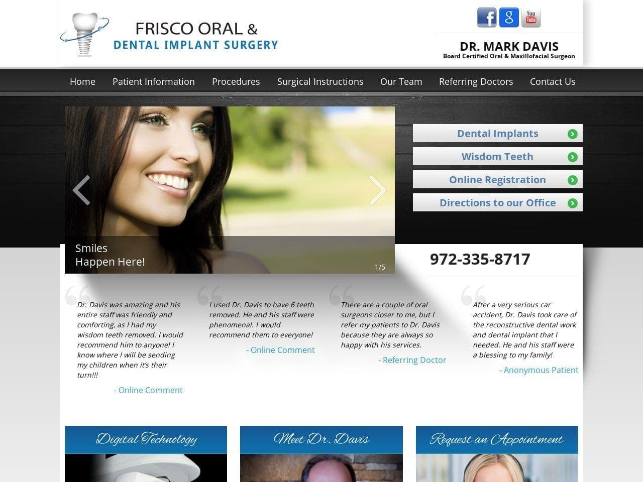 Dr. Mark Davis Frisco Dental Implant Oral Surgeon screenshot