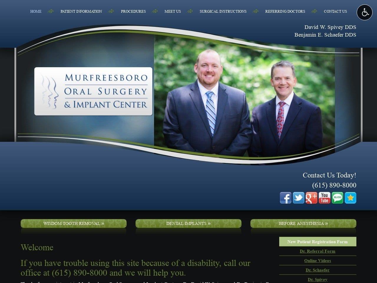 Murfreesboro Oral Surgery Spivey David W DDS screenshot