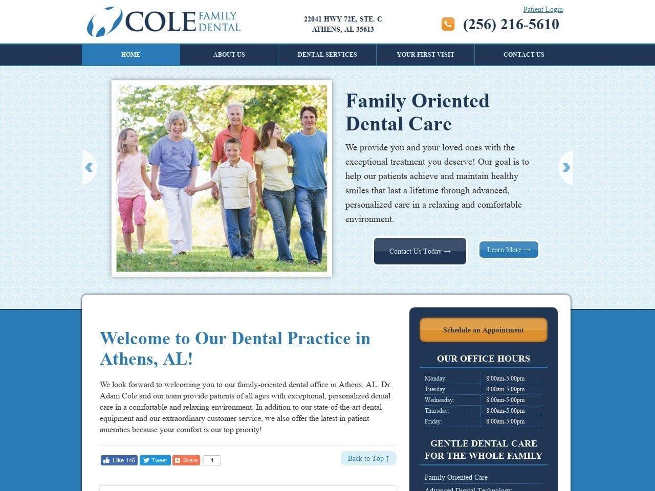 Cole Family Dental screenshot
