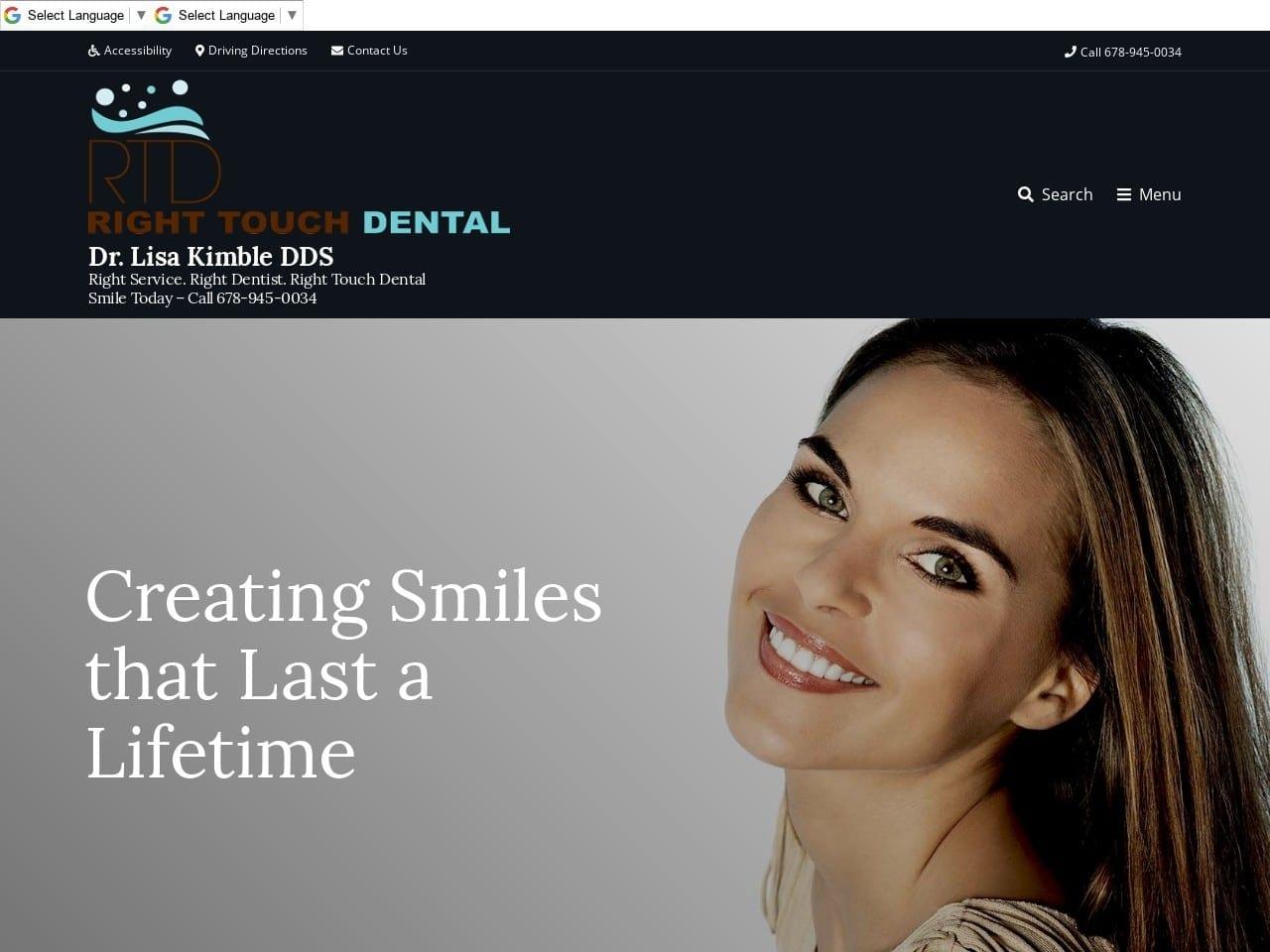 Right Touch Dental LLC Kimble Lisa DDS screenshot