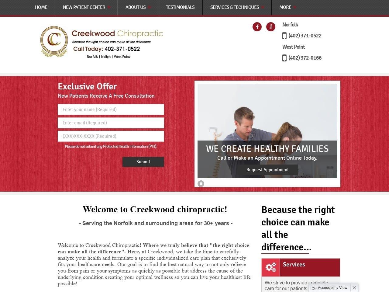 Creekwood Chiropractic screenshot