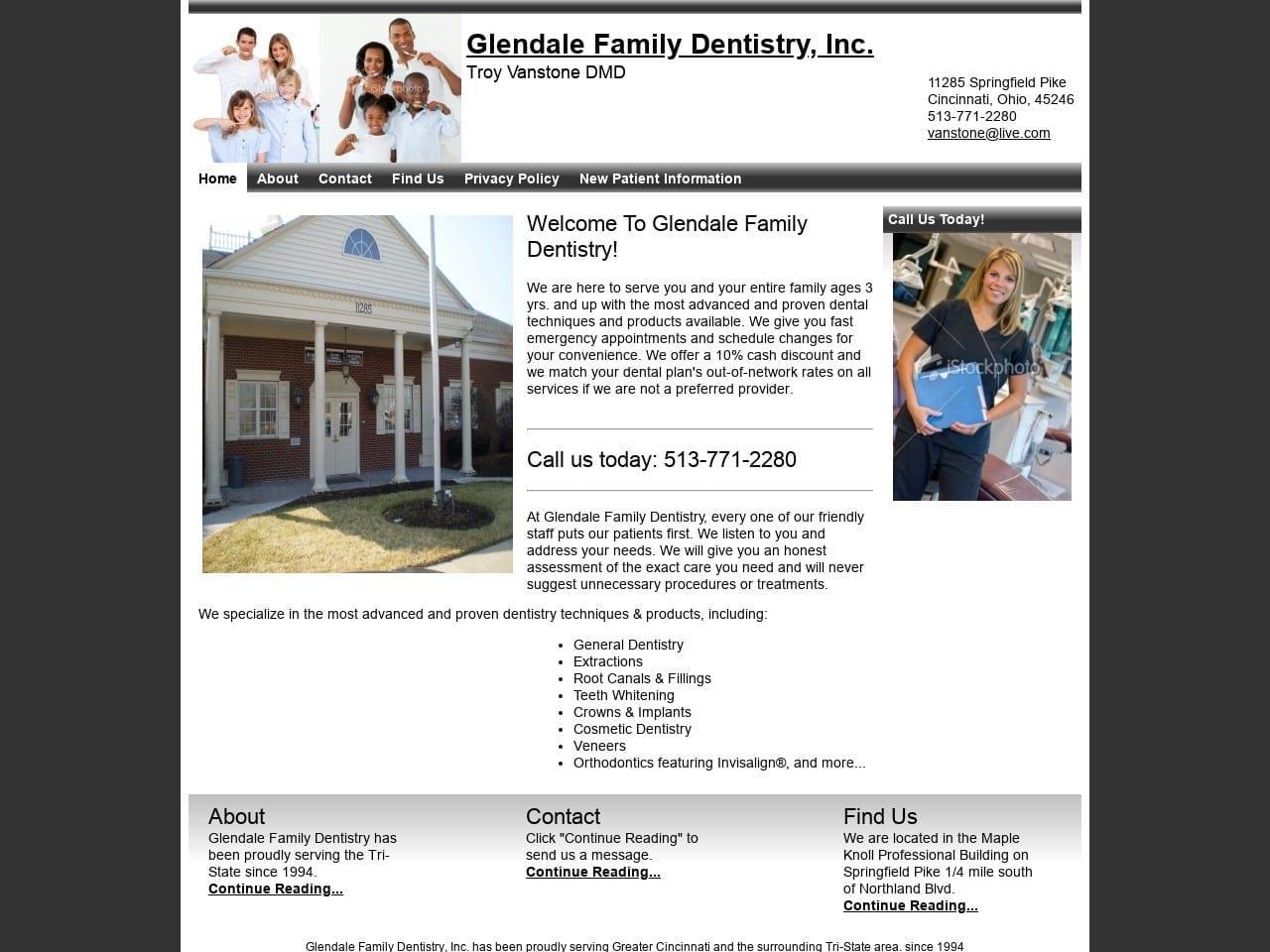 Glendale Family Dentistry Inc Vanstone Troy A DDS screenshot