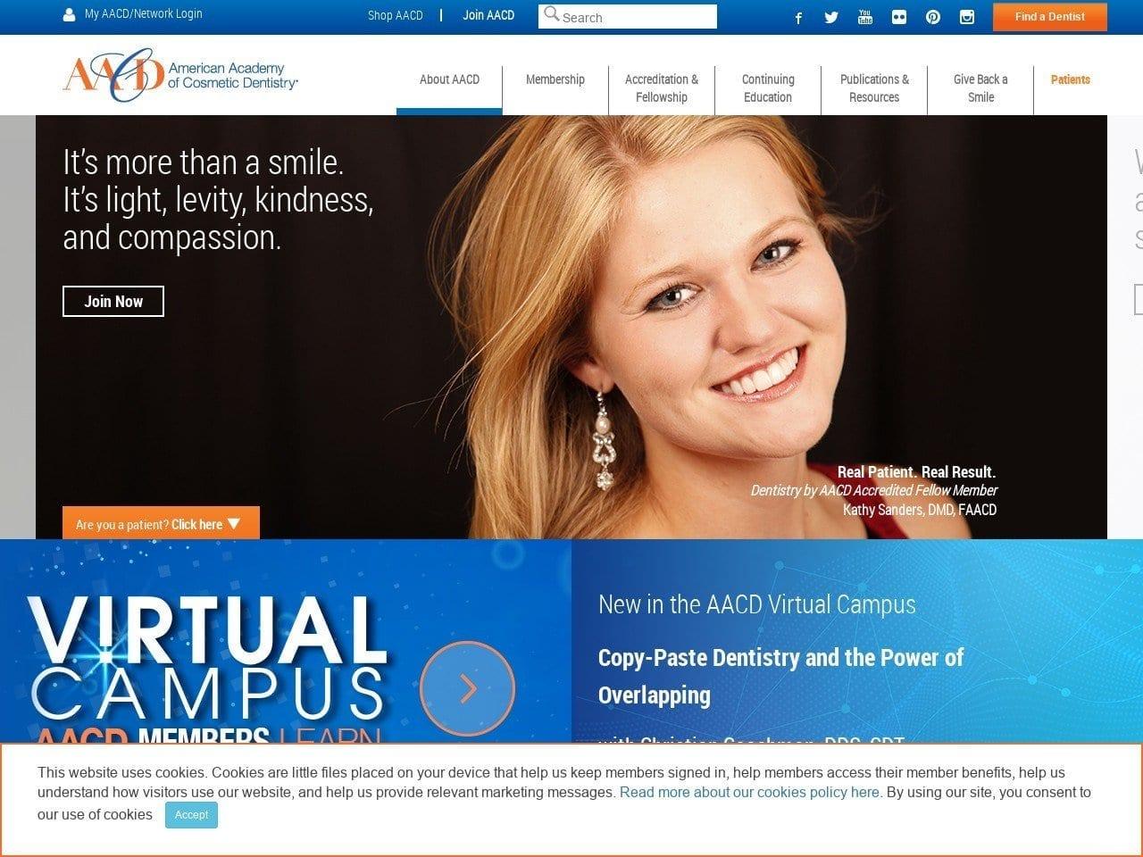 American Academy Of Cosmetic Dentist screenshot