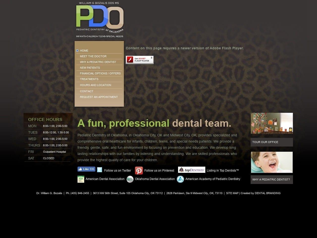 Pediatric Dentistry of Ok Bozalis William G DDS screenshot