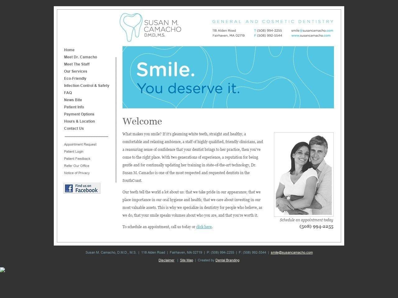Dr. Susan M. Camacho DMD MS screenshot