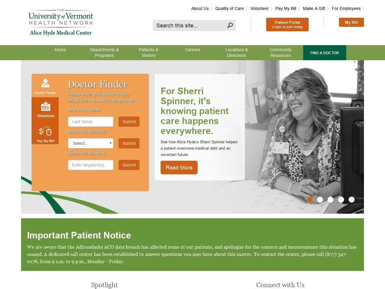 Alice Hyde Medical Center screenshot
