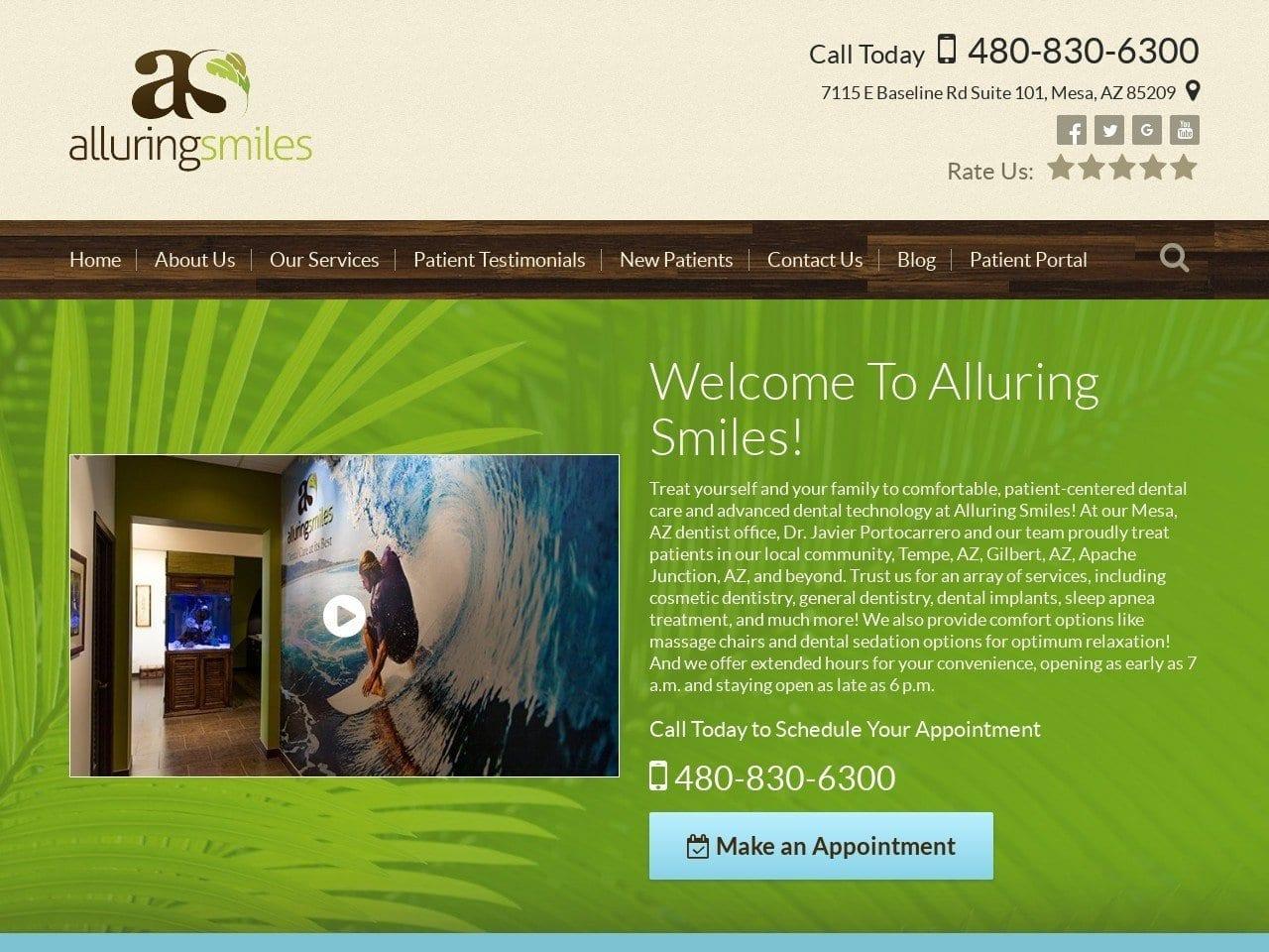 Alluring Smiles Dr. Javier Portocarrero DMD screenshot