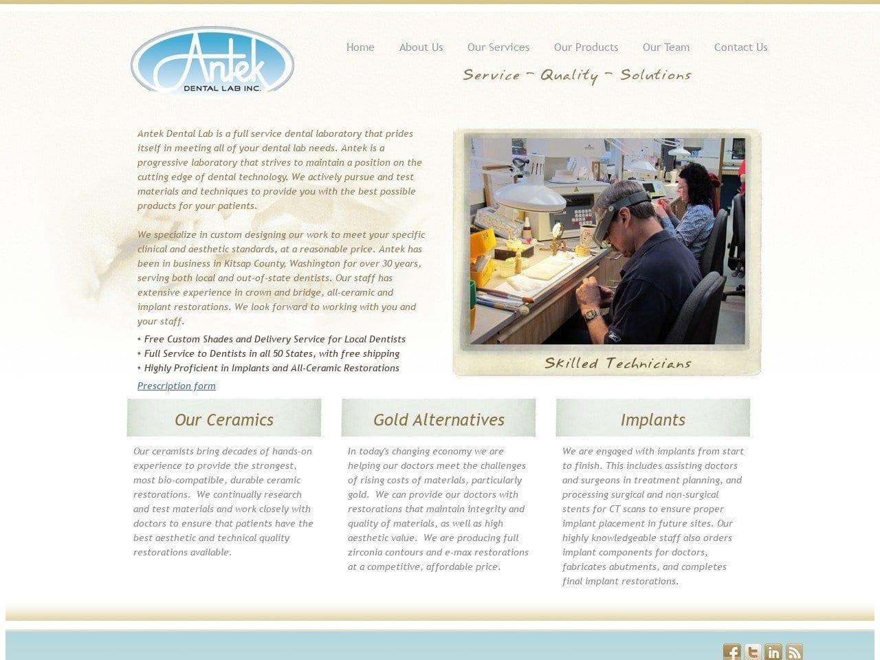 Antek Dental Lab Inc screenshot