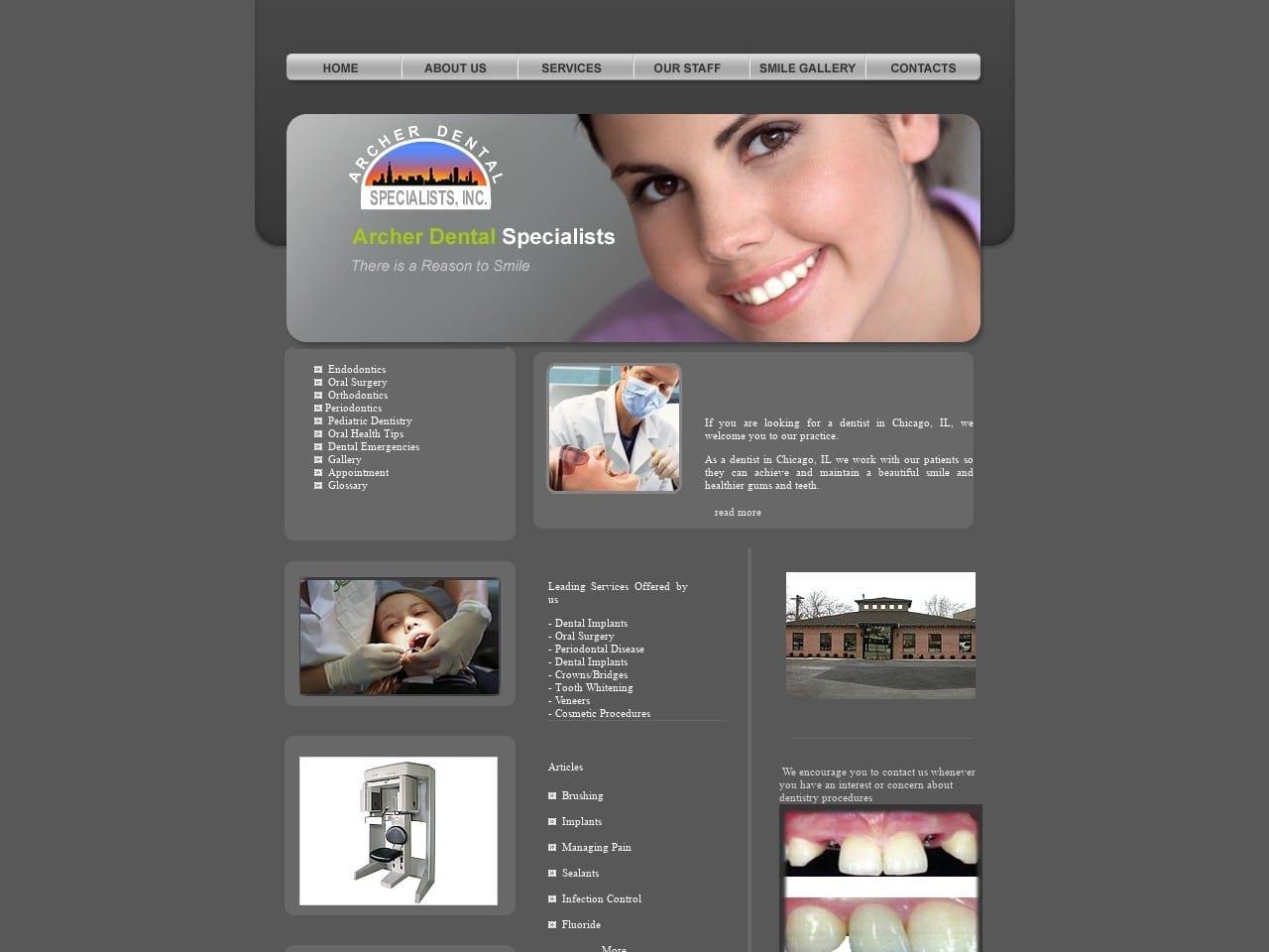 Archer Dental specialists Inc screenshot