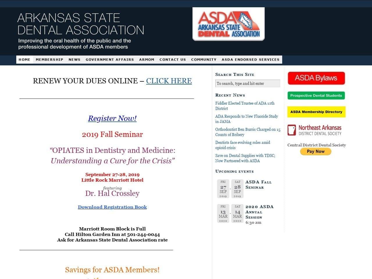 Arkansas Dental Health Assoc screenshot
