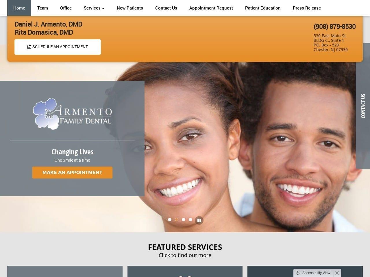 Daniel J. Armento D.M.D. Armento Family Dental screenshot