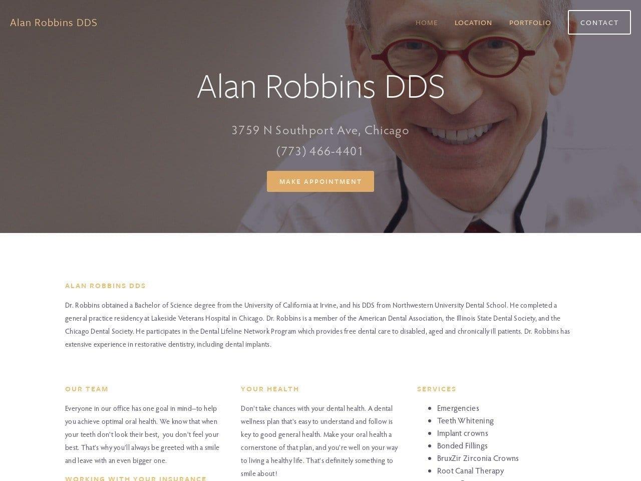 Alan Robbins DDS screenshot