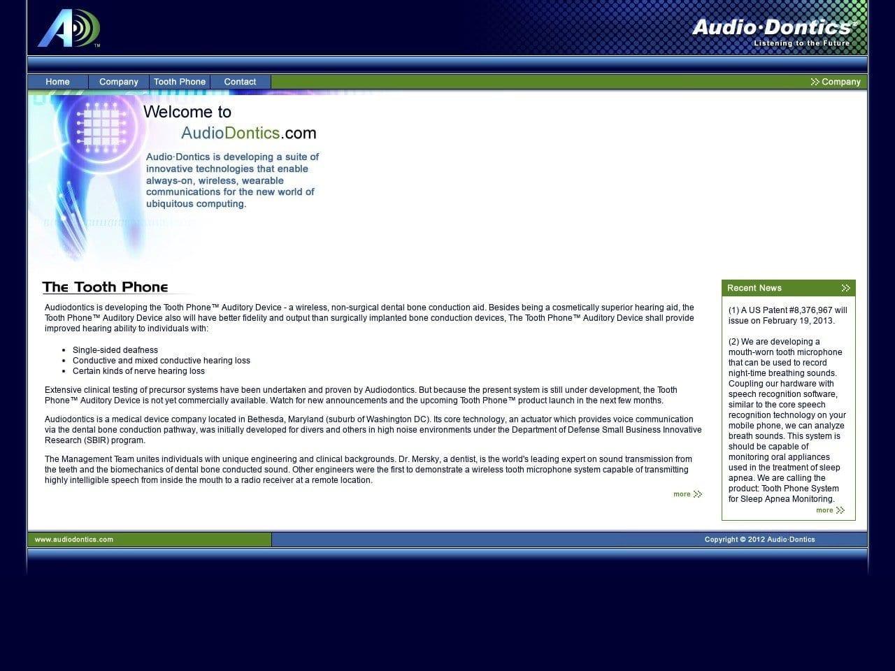 Audiodontics Inc screenshot