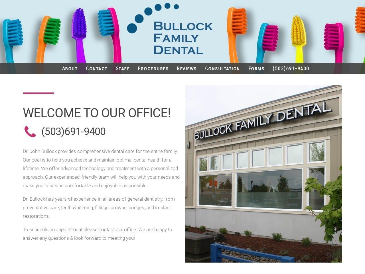 Bullock Family Dental screenshot