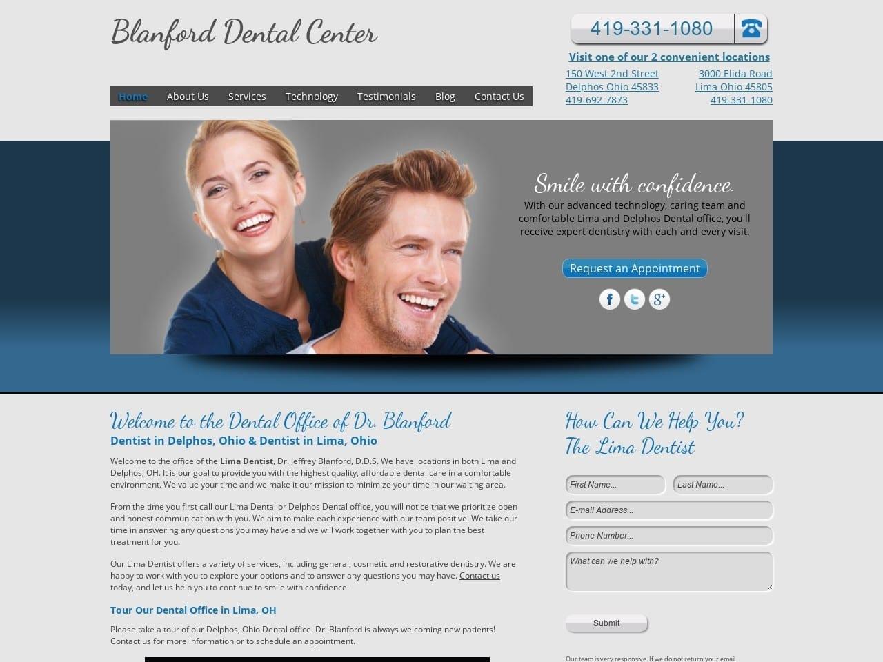 Lima Dentist Jeffrey J. Blanford Dds Blanford Dent screenshot