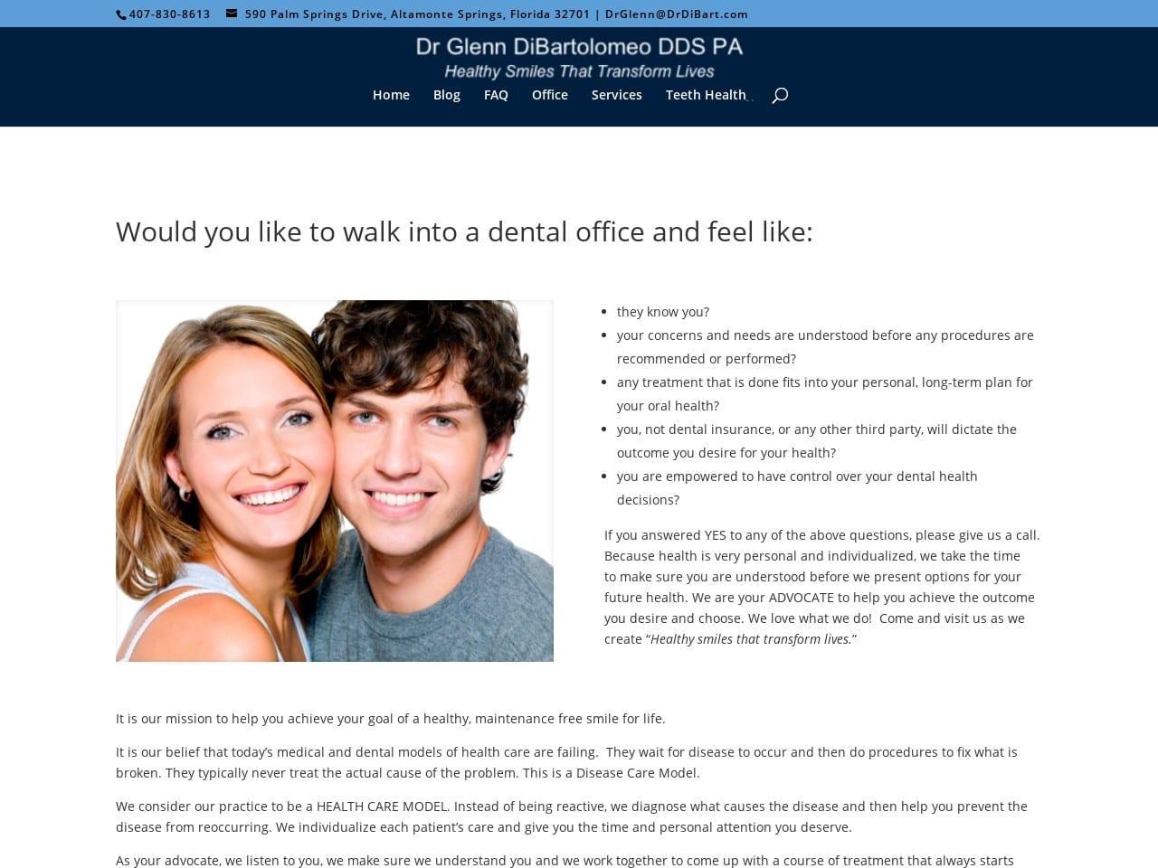 DiBartolomeo Glenn J DDS screenshot