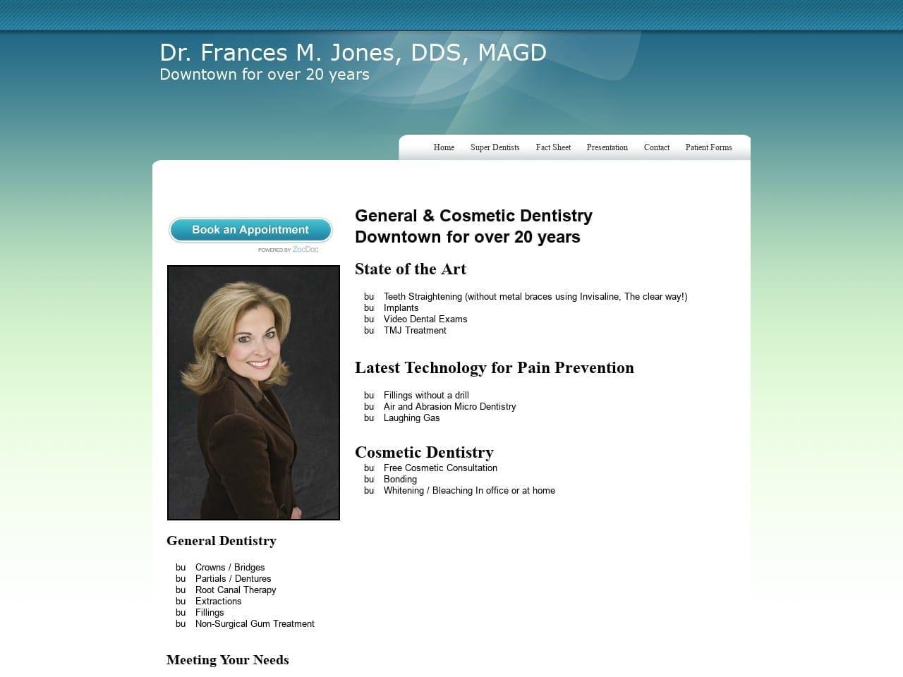 Jones Frances M DDS screenshot