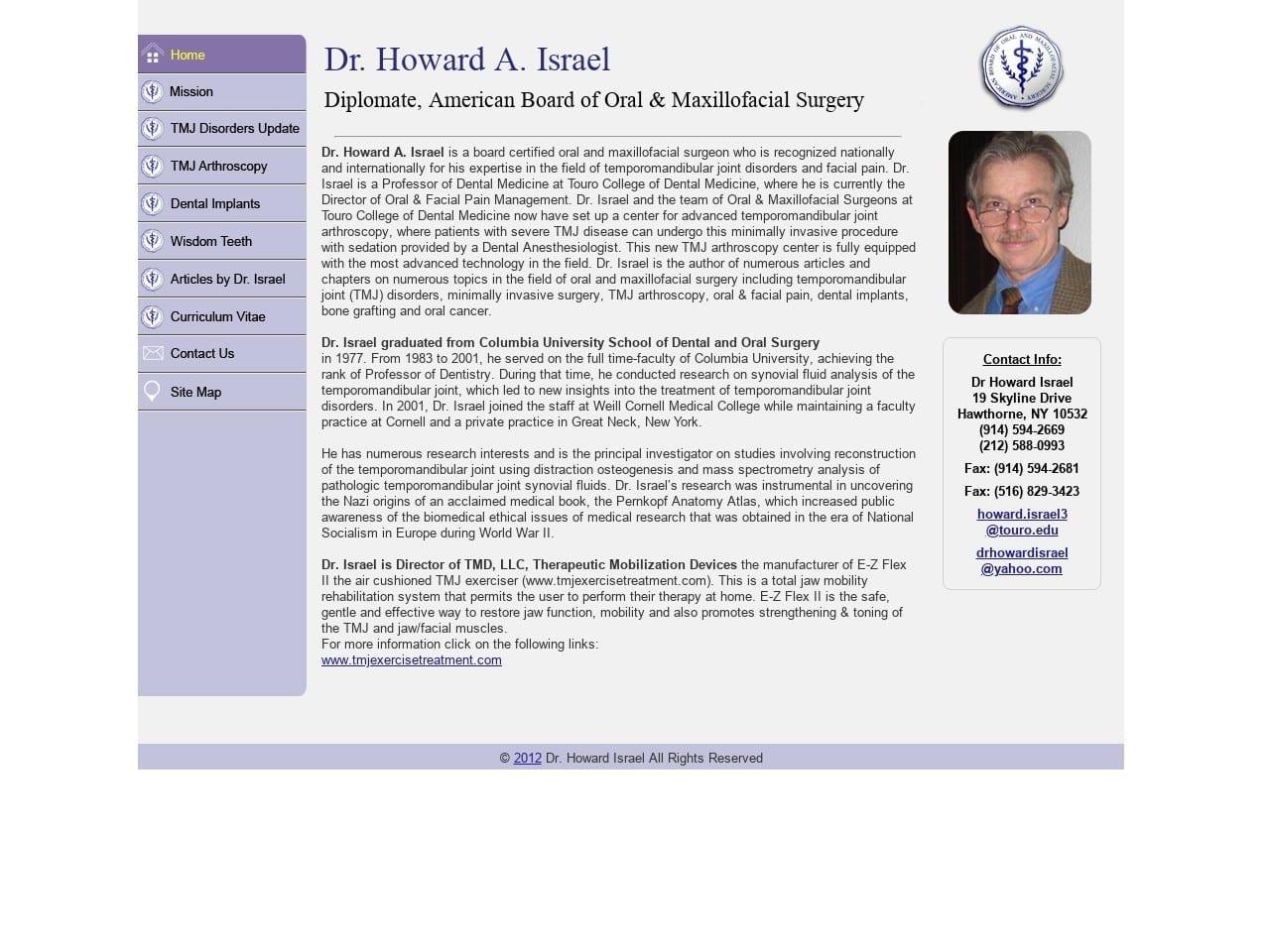 Howard Israel DDS screenshot