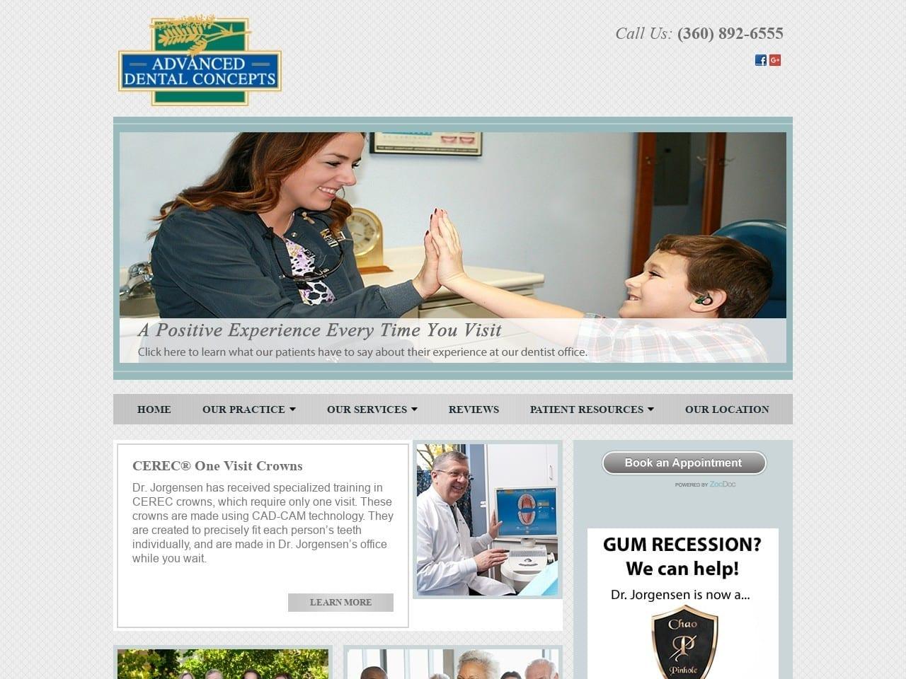 Advanced Dental Concepts | Jack D. Jorgensen DMD screenshot