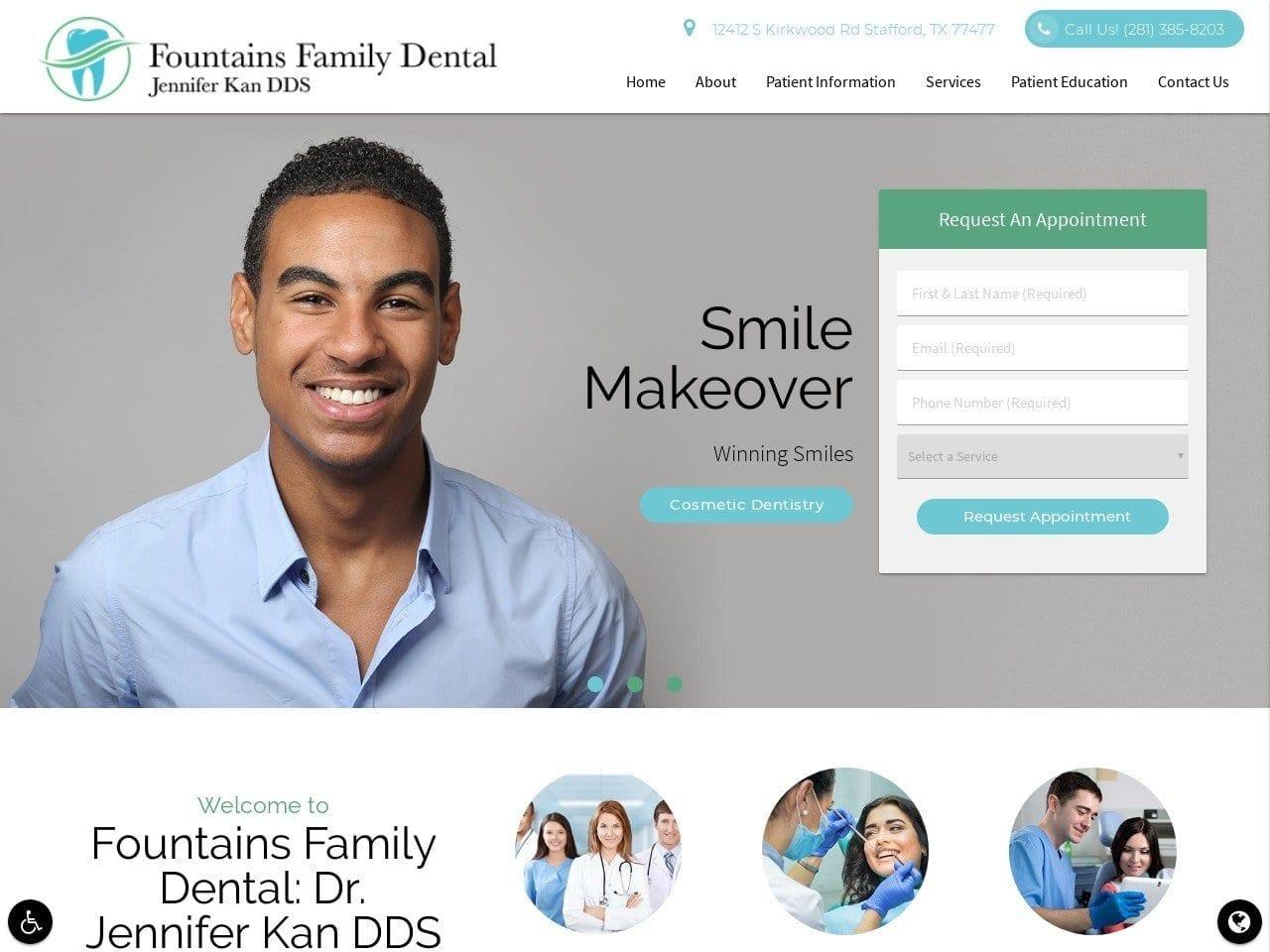 Fountains Family Dental Dr. Kan Jennifer DDS screenshot
