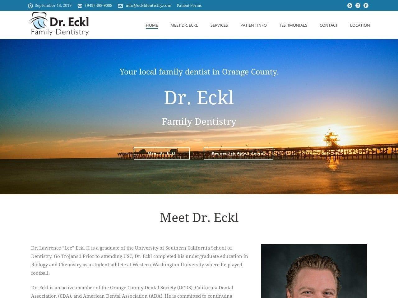 Dr. Eckl Family Dentistry Lawrence Eckl DDS screenshot