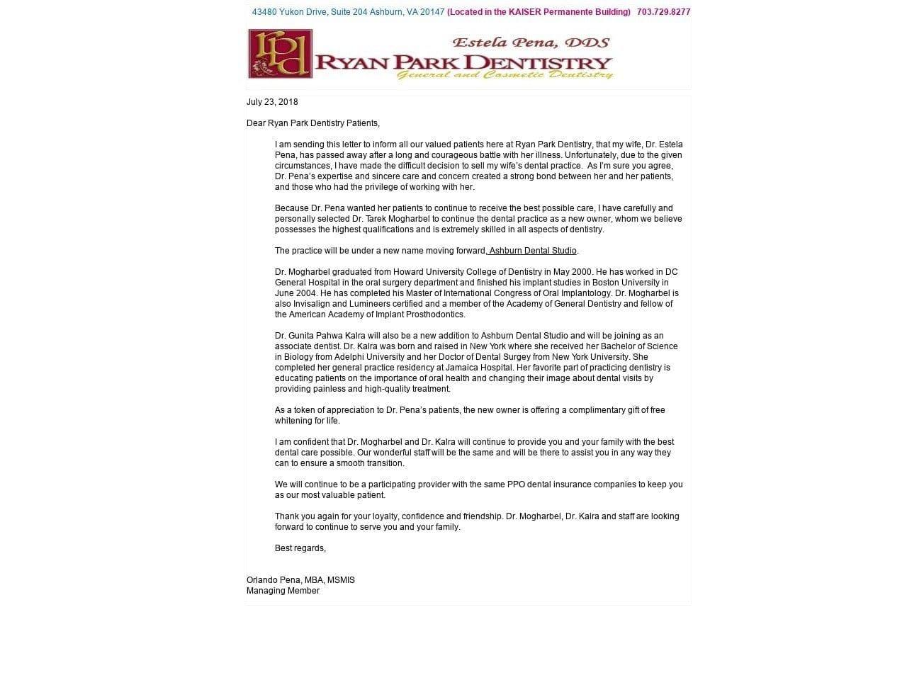 Ryan Park Dentistry Pena Estela DDS