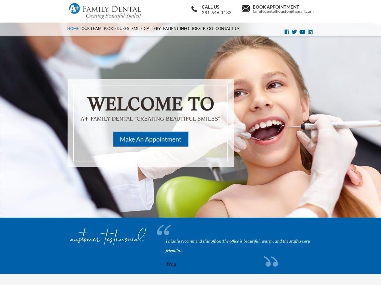 A+ Family Dental screenshot
