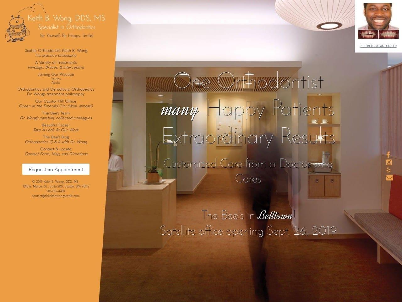 Keith B. Wong DDS MS Specialist in Orthodontics screenshot