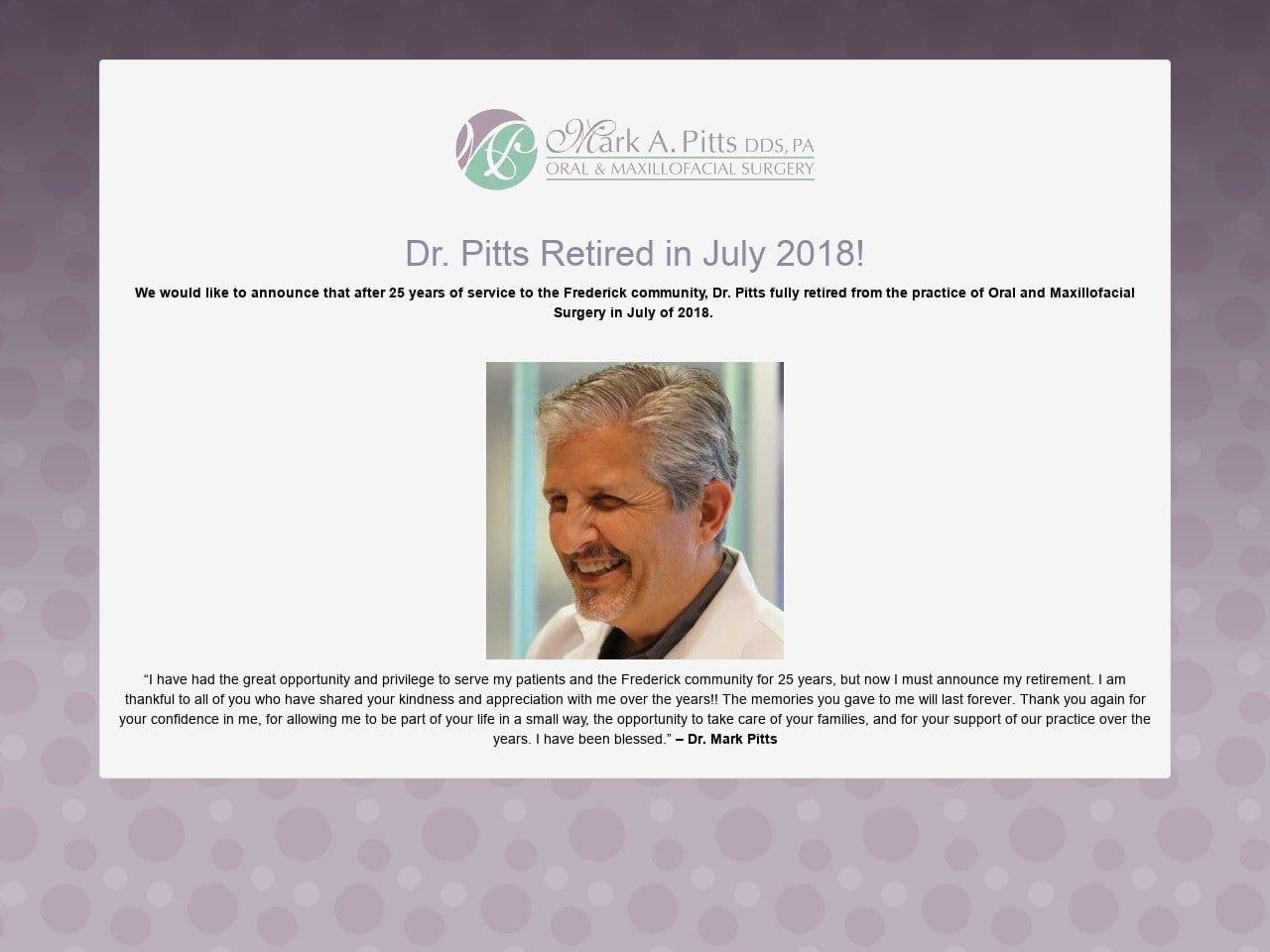Mark A. Pitts DDS PA screenshot