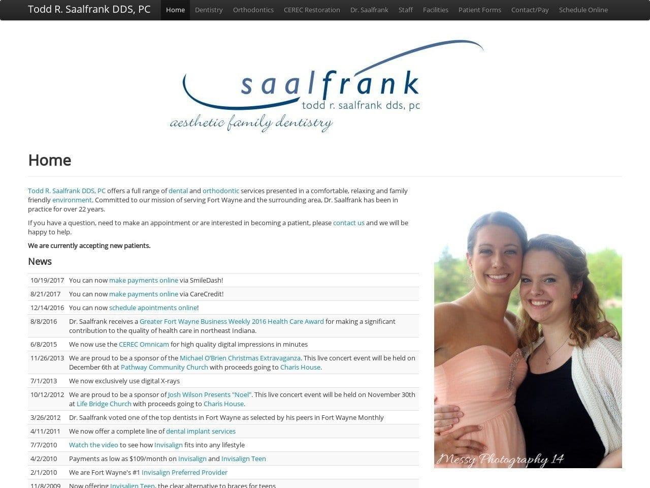 Todd R. Saalfrank DDS PC screenshot