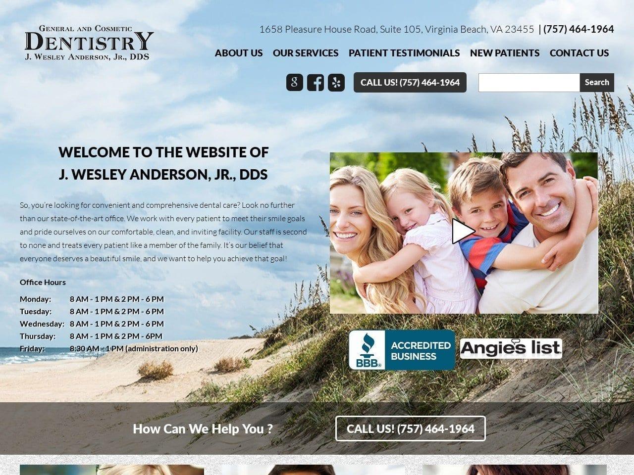 J. Wesley Anderson Jr. DDS screenshot