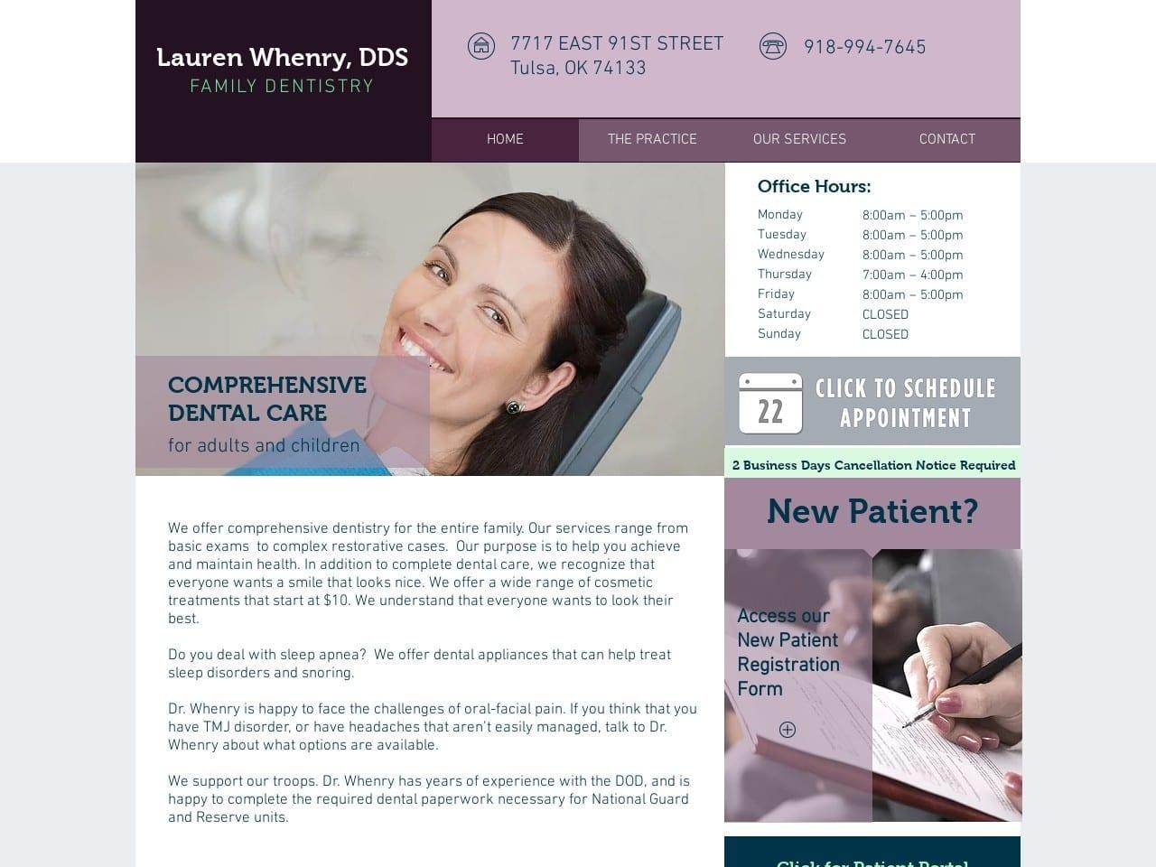 Lauren Whenry DDS screenshot