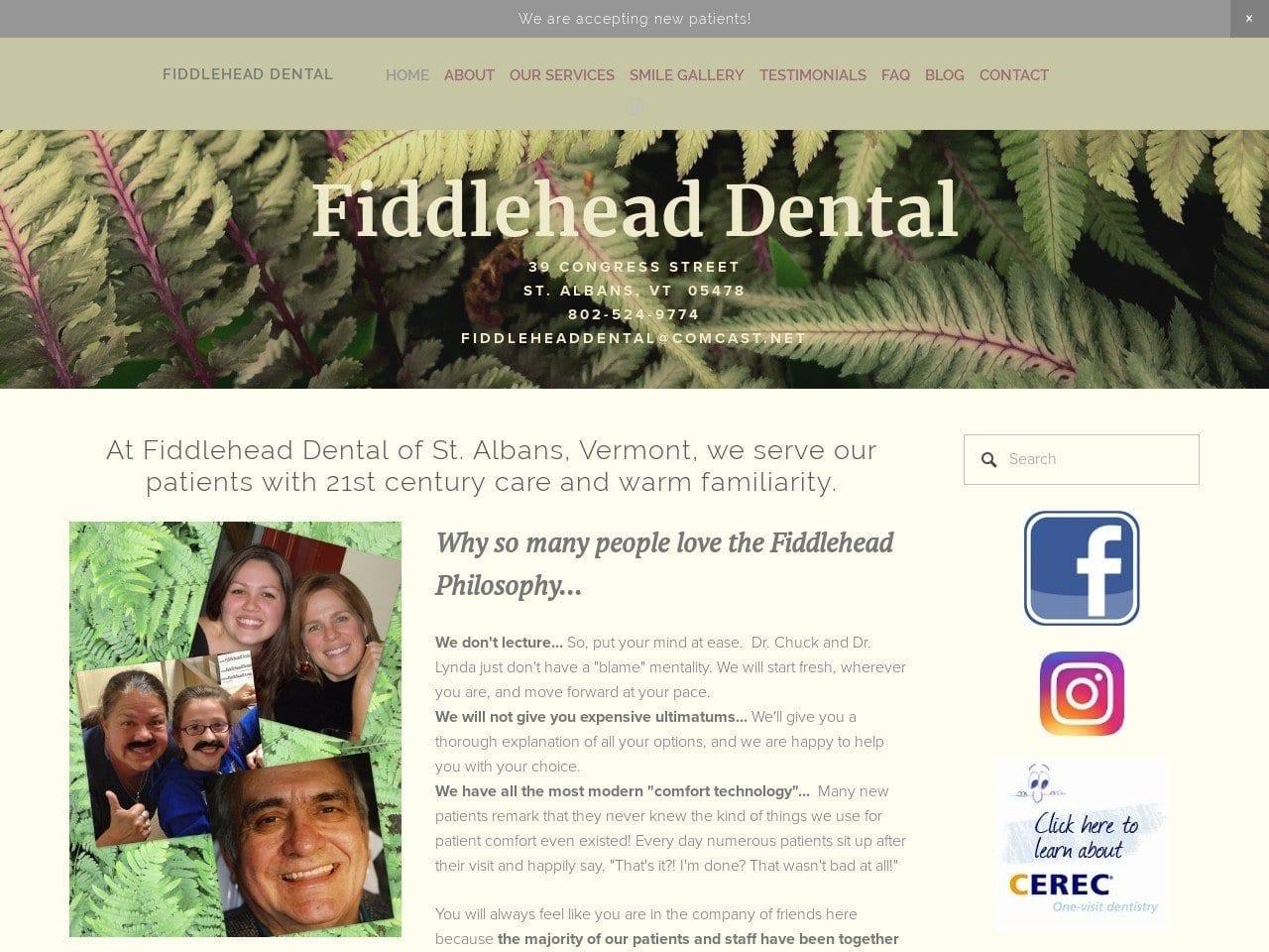 Fiddlehead Dental screenshot