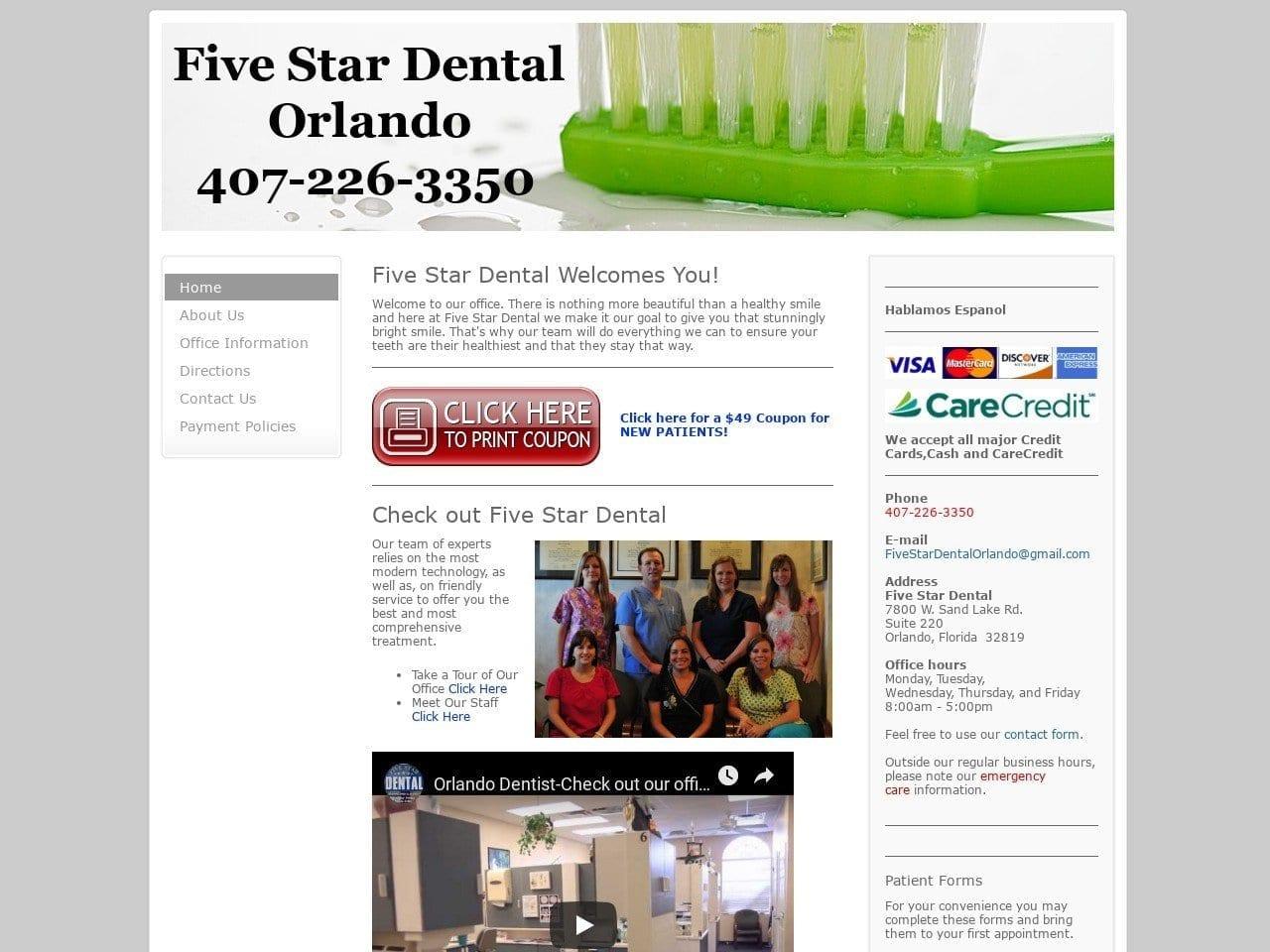 Five Star Dental screenshot