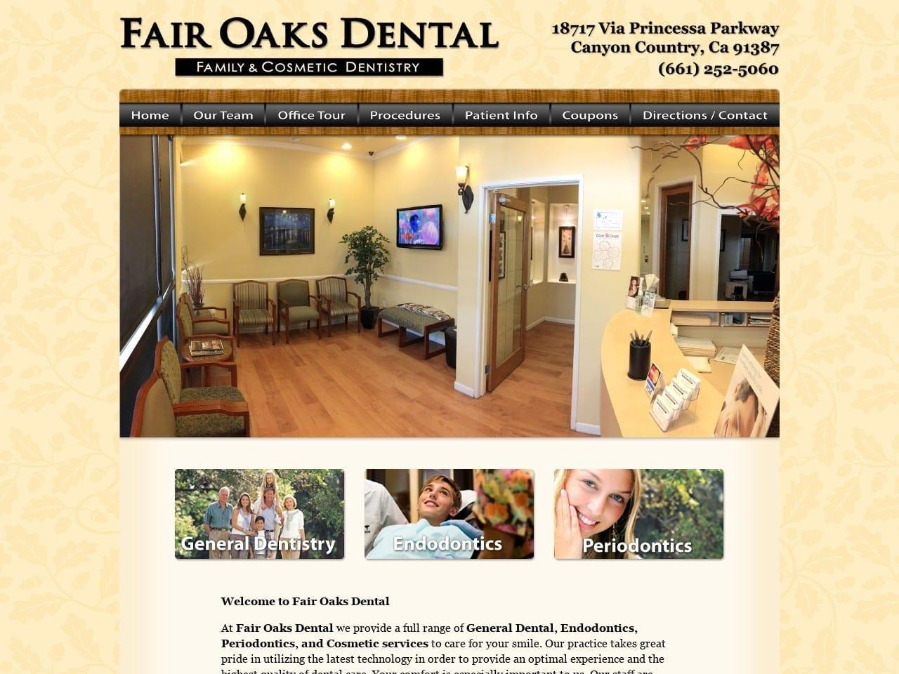 Fair Oaks Dental screenshot