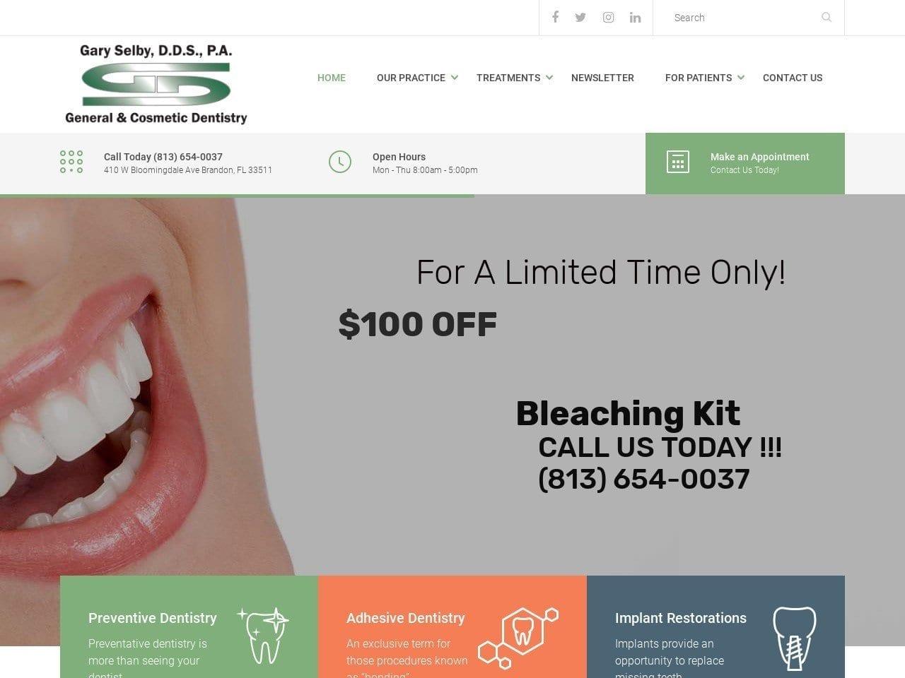 Gary Selby DDS PA screenshot