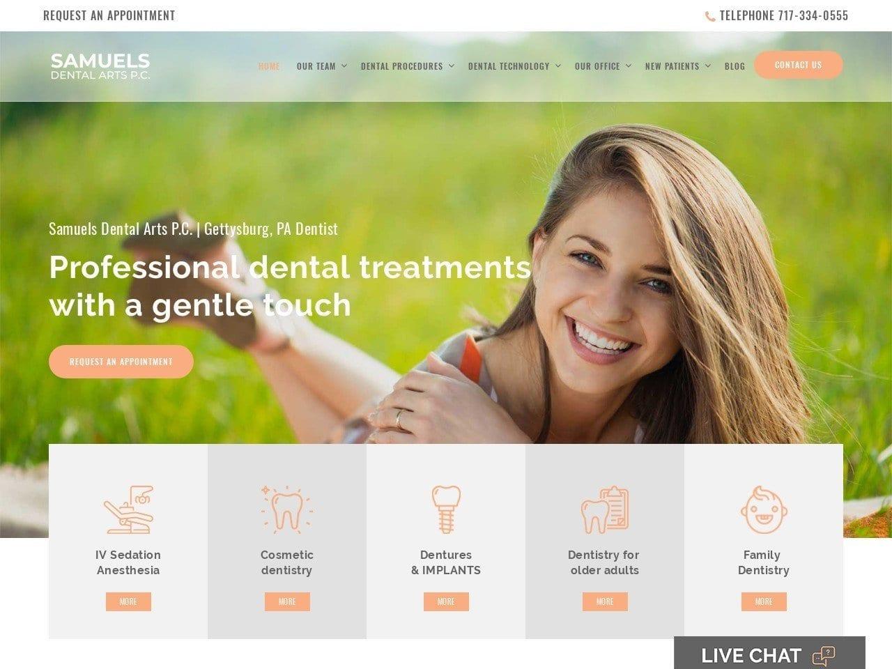 Samuels Dental Arts P.C. screenshot