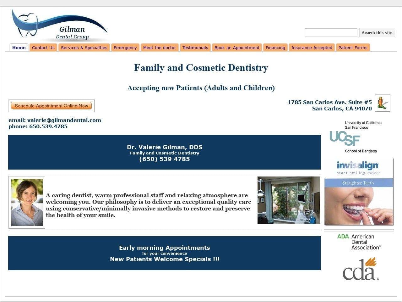 Gilman Dental Group/Valerie Gilman DDS screenshot