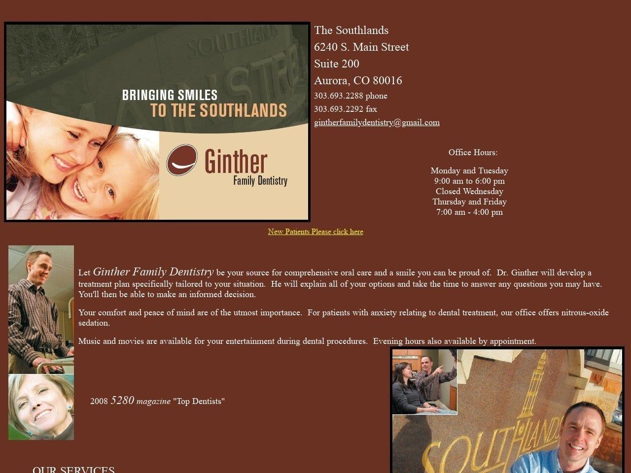 Ginther Family Dentist screenshot