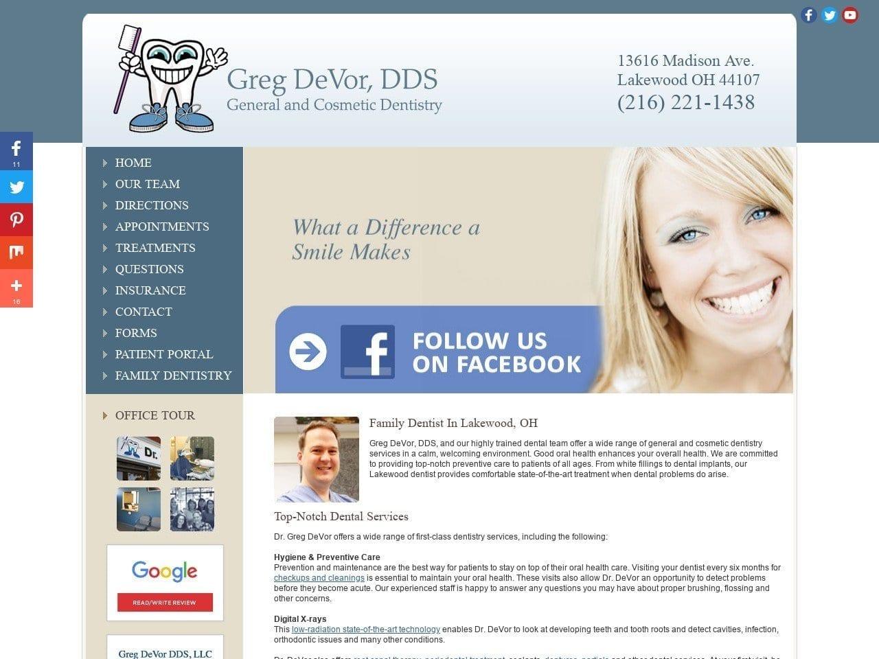 Dr. Gregory P. Devor DDS screenshot