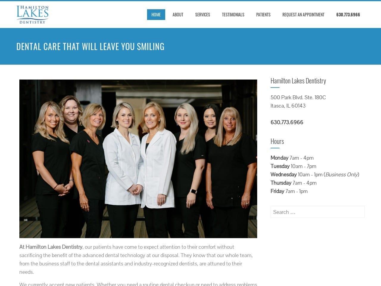 Hamilton Lakes Dentist screenshot