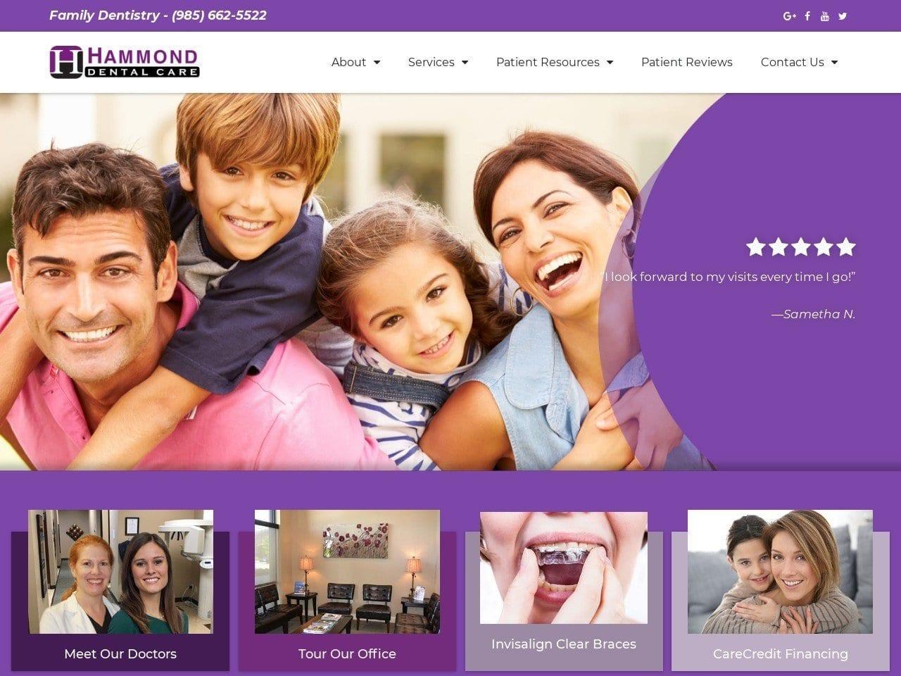 Hammond Dental Care screenshot