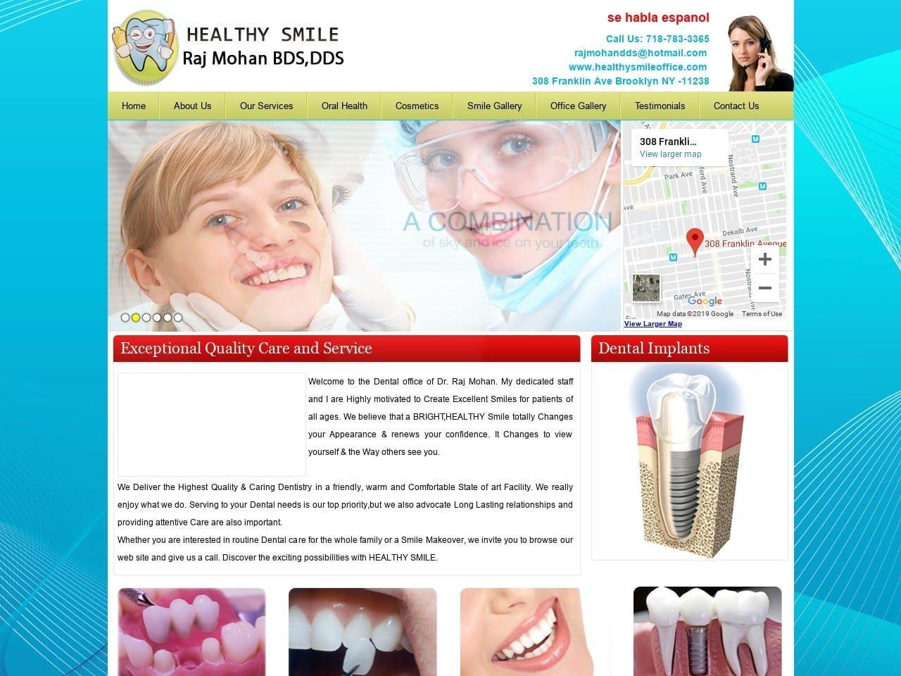 Healthy Smiles Mohan Raj DDS screenshot