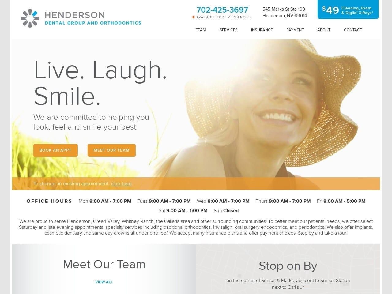 Henderson Dental Group & Orthodontics screenshot